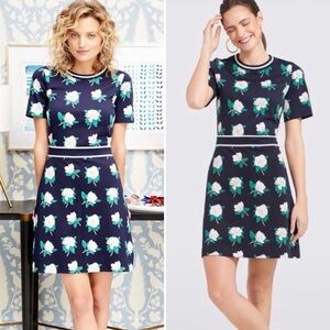 Draper James Navy Floral Mini Dress: Size Med